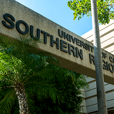 The SLF-South sign that spans over the public entrance courtyard.